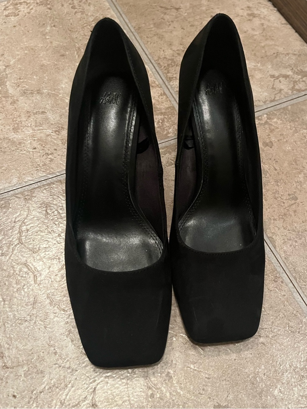H&M Black Square-Toe Pumps